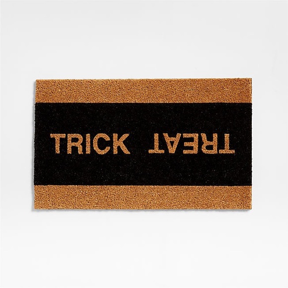 Crate and Barrel trick or treat door mat
